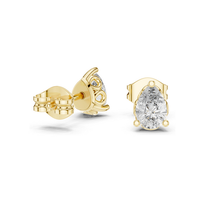 0.95 CT Lab-Grown Diamond Pear-Shaped Stud Earrings | VVS-VS EF Clarity | 18KT, 14KT, 10KT Gold & 925 Silver | Rose, Yellow, White Gold & Moissanite Options