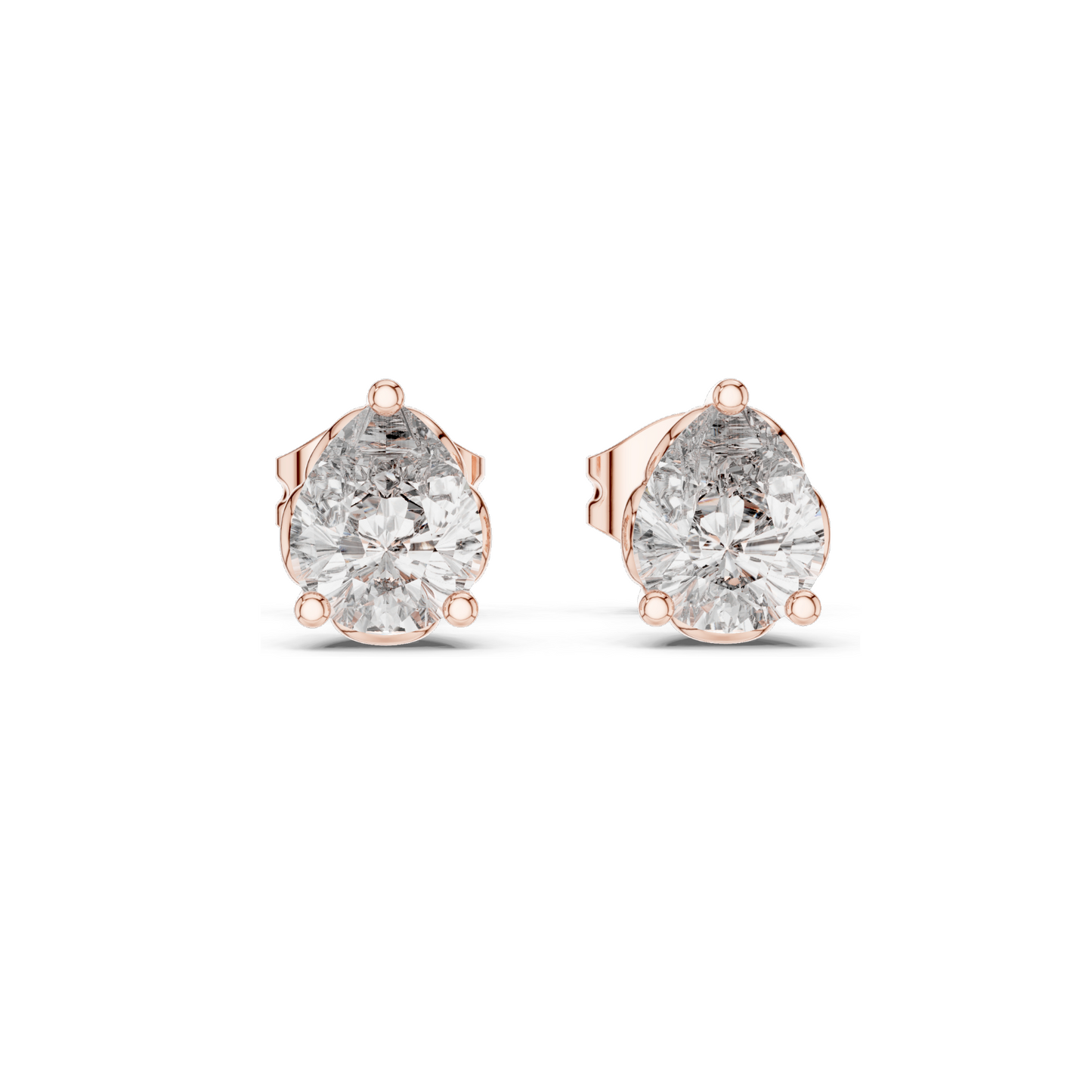 0.75 CT Lab Diamond Pear Cut Stud Earrings | VVS–VS EF Clarity | 18KT, 14KT, 10KT Gold & 925 Silver | Yellow, Rose, White Gold & Moissanite Options