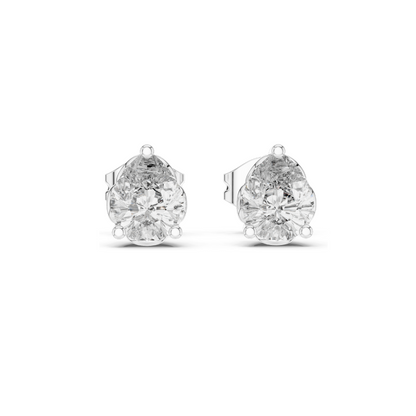 0.75 CT Lab Diamond Pear Cut Stud Earrings | VVS–VS EF Clarity | 18KT, 14KT, 10KT Gold & 925 Silver | Yellow, Rose, White Gold & Moissanite Options