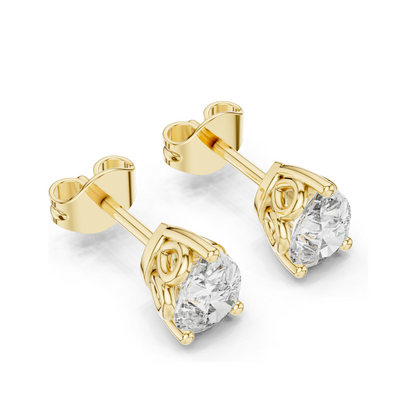 0.75 CT Lab Diamond Pear Cut Stud Earrings | VVS–VS EF Clarity | 18KT, 14KT, 10KT Gold & 925 Silver | Yellow, Rose, White Gold & Moissanite Options