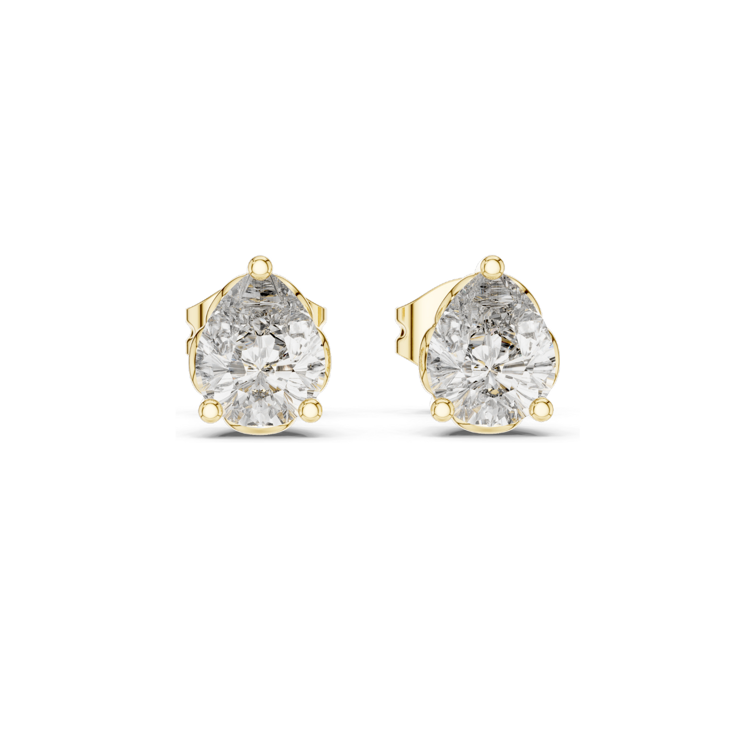 0.75 CT Lab Diamond Pear Cut Stud Earrings | VVS–VS EF Clarity | 18KT, 14KT, 10KT Gold & 925 Silver | Yellow, Rose, White Gold & Moissanite Options