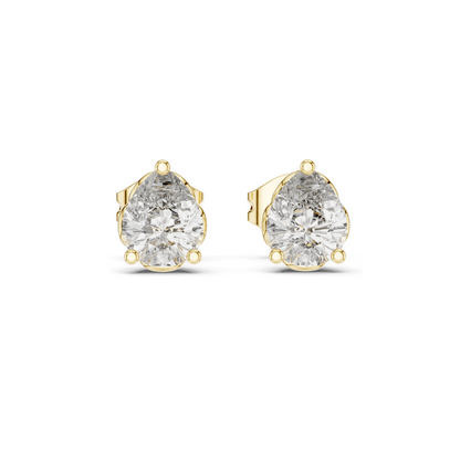 0.75 CT Lab Diamond Pear Cut Stud Earrings | VVS–VS EF Clarity | 18KT, 14KT, 10KT Gold & 925 Silver | Yellow, Rose, White Gold & Moissanite Options