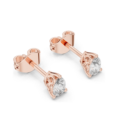 0.5 CT Lab Diamond Stud Earrings for Women | VVS-VS EF Clarity | 18KT, 14KT, 10KT Gold & 925 Silver | Rose, Yellow, White Gold & Moissanite Options