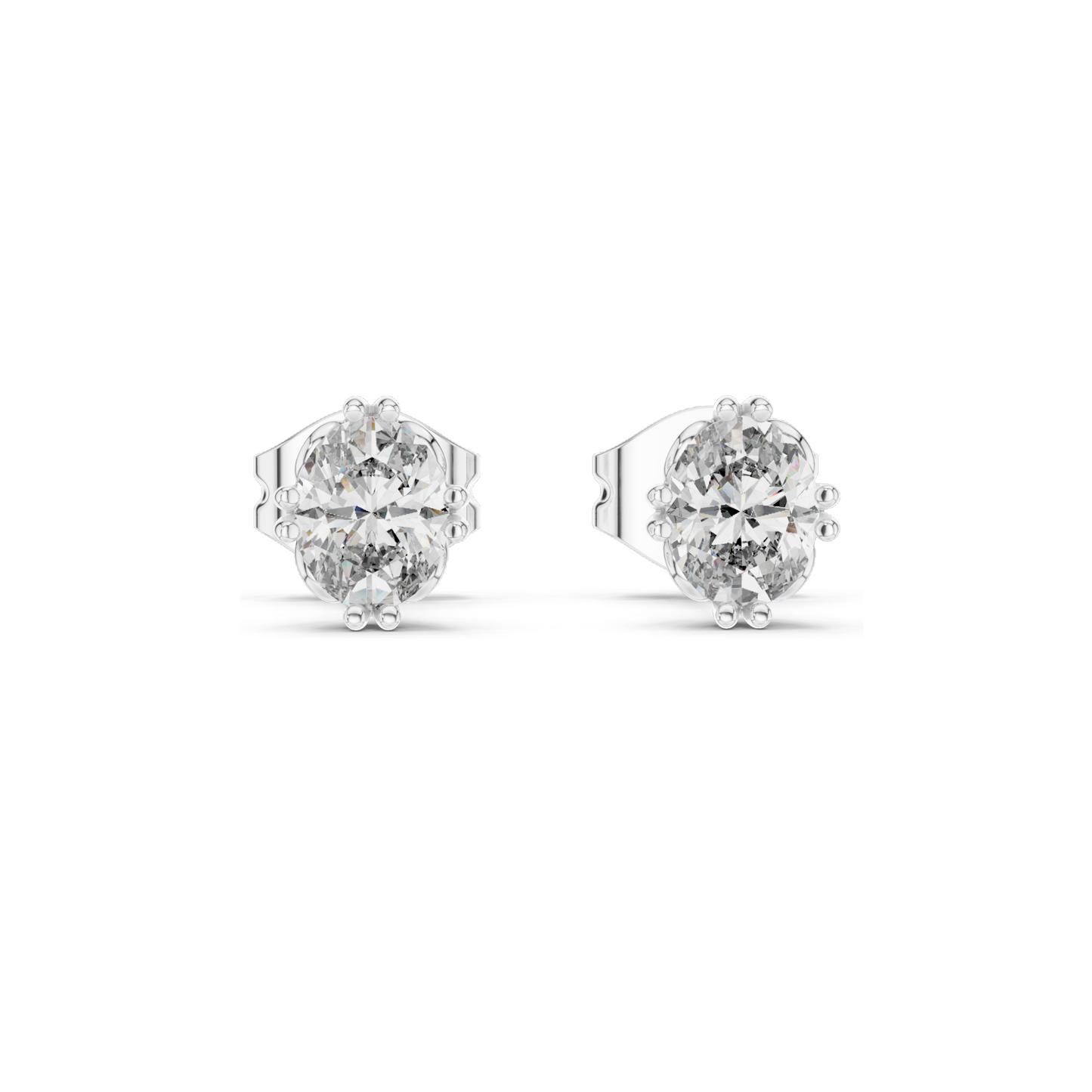 Oval Lab Diamond Earrings | 0.75 CT VVS-VS EF Clarity | 18KT, 14KT, 10KT Gold & 925 Silver | Rose, Yellow, White Gold & Moissanite Options