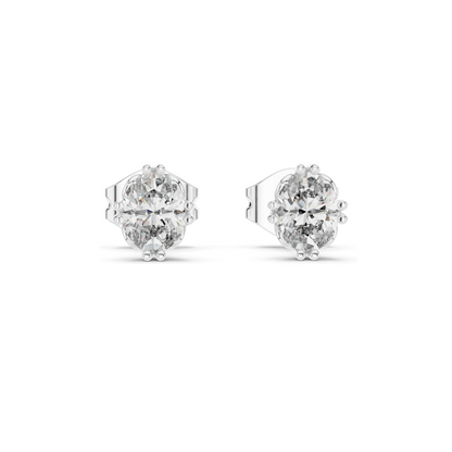 Oval Lab Diamond Earrings | 0.75 CT VVS-VS EF Clarity | 18KT, 14KT, 10KT Gold & 925 Silver | Rose, Yellow, White Gold & Moissanite Options