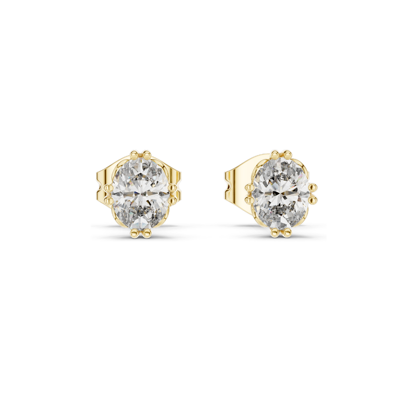 Oval Lab Diamond Earrings | 0.75 CT VVS-VS EF Clarity | 18KT, 14KT, 10KT Gold & 925 Silver | Rose, Yellow, White Gold & Moissanite Options
