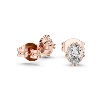 Oval Lab Diamond Earrings | 0.75 CT VVS-VS EF Clarity | 18KT, 14KT, 10KT Gold & 925 Silver | Rose, Yellow, White Gold & Moissanite Options