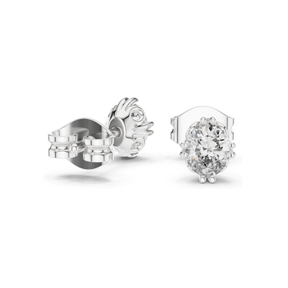 Oval Lab Diamond Earrings | 0.75 CT VVS-VS EF Clarity | 18KT, 14KT, 10KT Gold & 925 Silver | Rose, Yellow, White Gold & Moissanite Options