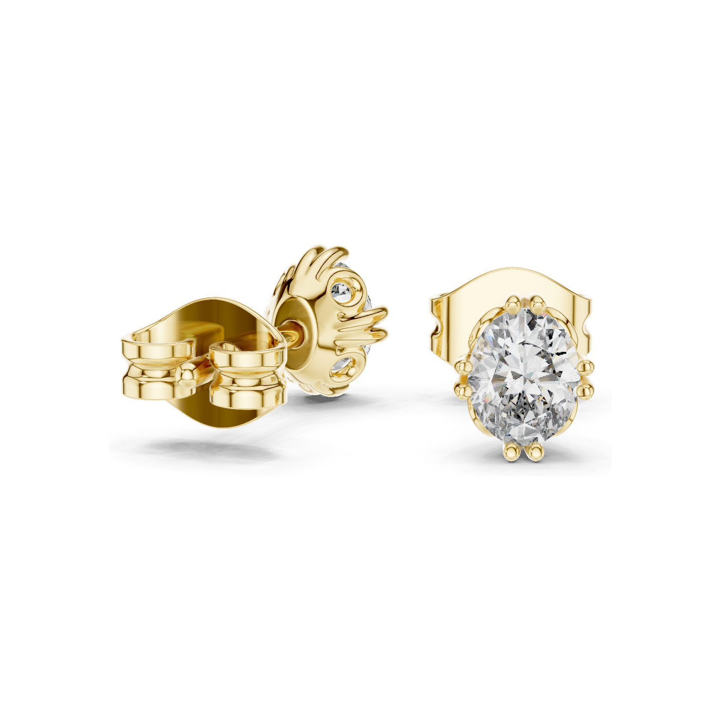 Oval Lab Diamond Earrings | 0.75 CT VVS-VS EF Clarity | 18KT, 14KT, 10KT Gold & 925 Silver | Rose, Yellow, White Gold & Moissanite Options