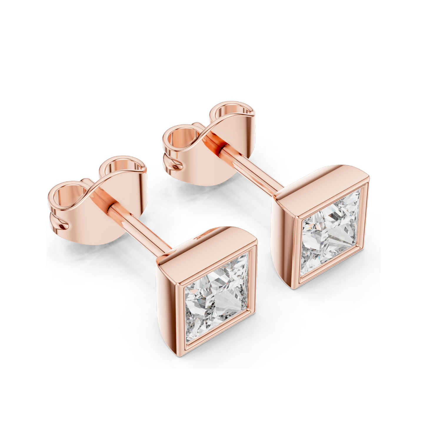 0.88 CT Lab Diamond Princess Cut Earrings for Women | VVS-VS EF Clarity | 18KT, 14KT, 10KT Gold & 925 Silver | Rose, Yellow, White Gold & Moissanite Options