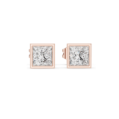 0.88 CT Lab Diamond Princess Cut Earrings for Women | VVS-VS EF Clarity | 18KT, 14KT, 10KT Gold & 925 Silver | Rose, Yellow, White Gold & Moissanite Options