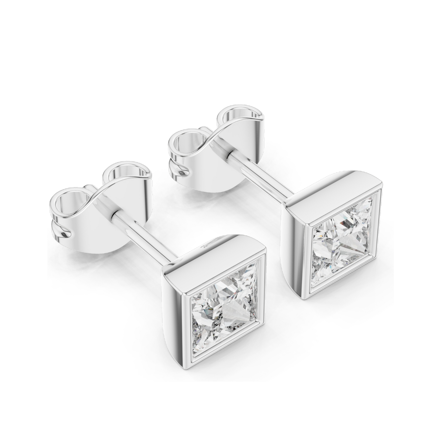 0.88 CT Lab Diamond Princess Cut Earrings for Women | VVS-VS EF Clarity | 18KT, 14KT, 10KT Gold & 925 Silver | Rose, Yellow, White Gold & Moissanite Options