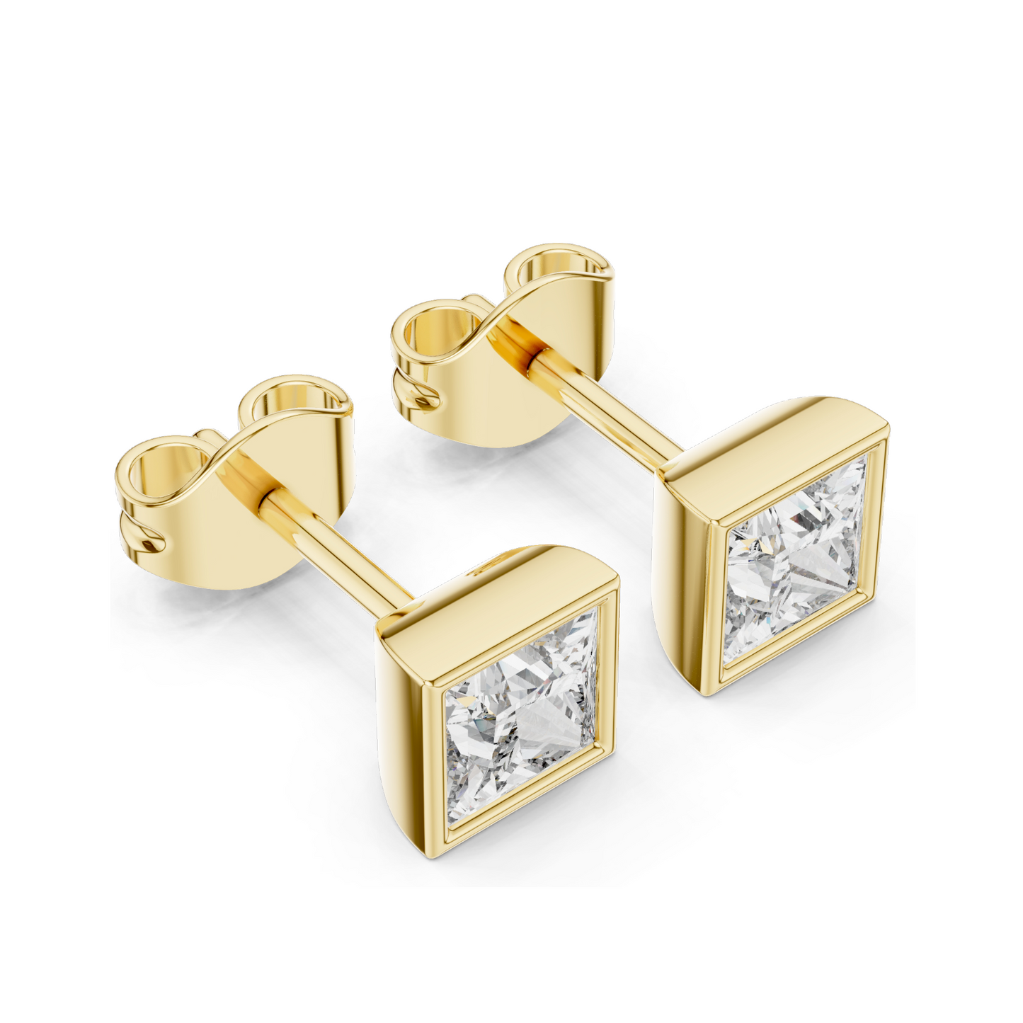 0.88 CT Lab Diamond Princess Cut Earrings for Women | VVS-VS EF Clarity | 18KT, 14KT, 10KT Gold & 925 Silver | Rose, Yellow, White Gold & Moissanite Options
