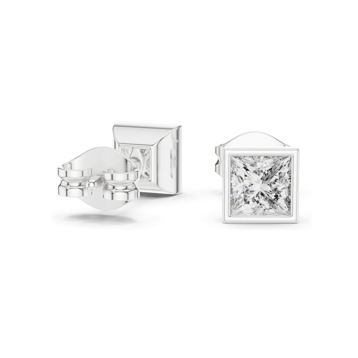0.88 CT Lab Diamond Princess Cut Earrings for Women | VVS-VS EF Clarity | 18KT, 14KT, 10KT Gold & 925 Silver | Rose, Yellow, White Gold & Moissanite Options