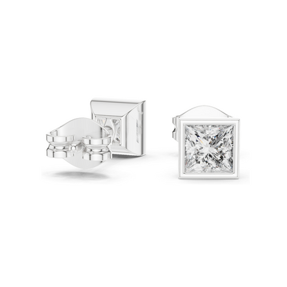 0.88 CT Lab Diamond Princess Cut Earrings for Women | VVS-VS EF Clarity | 18KT, 14KT, 10KT Gold & 925 Silver | Rose, Yellow, White Gold & Moissanite Options