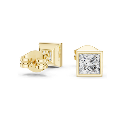 0.88 CT Lab Diamond Princess Cut Earrings for Women | VVS-VS EF Clarity | 18KT, 14KT, 10KT Gold & 925 Silver | Rose, Yellow, White Gold & Moissanite Options