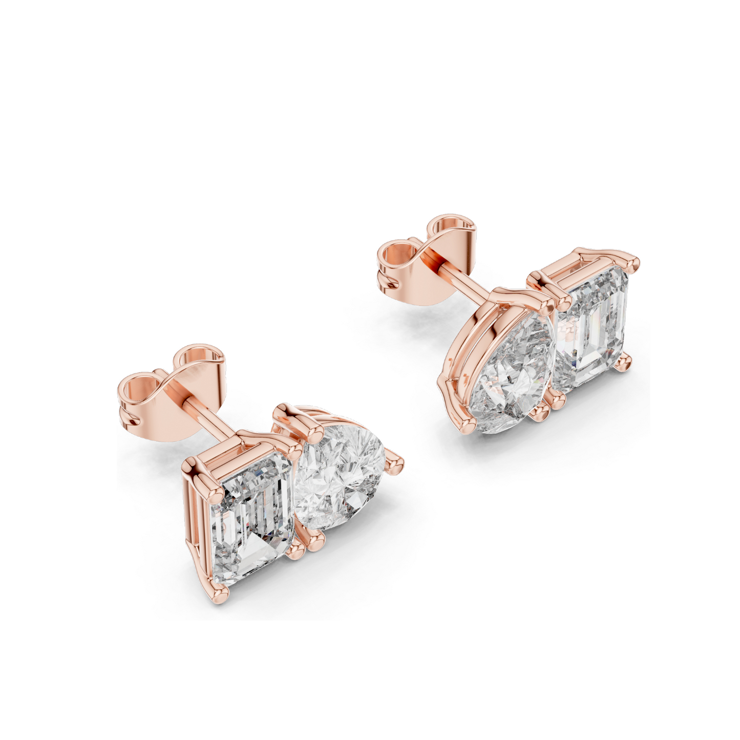 4 CT Lab Diamond Earrings for Women | VVS-VS EF Clarity | 18KT, 14KT, 10KT Gold & 925 Silver | Rose, Yellow, White Gold & Moissanite Options