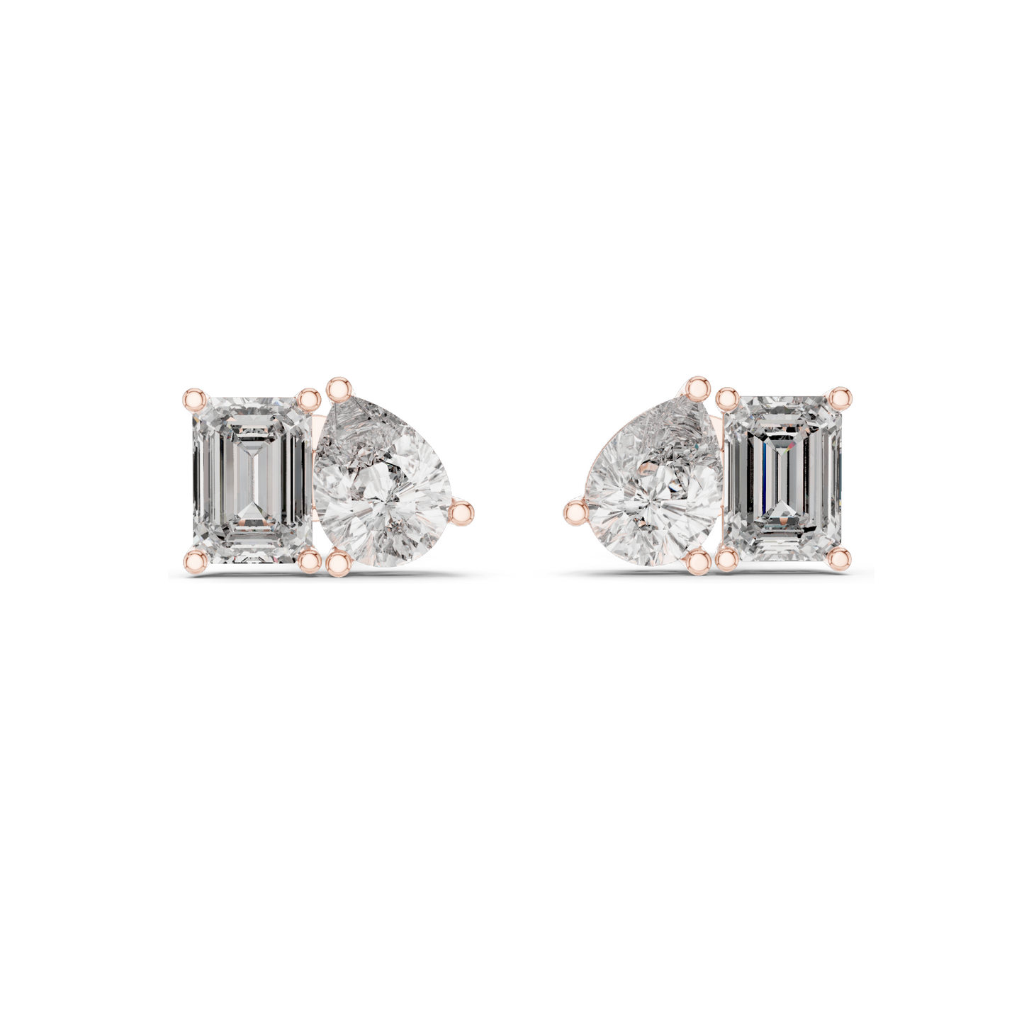 4 CT Lab Diamond Earrings for Women | VVS-VS EF Clarity | 18KT, 14KT, 10KT Gold & 925 Silver | Rose, Yellow, White Gold & Moissanite Options