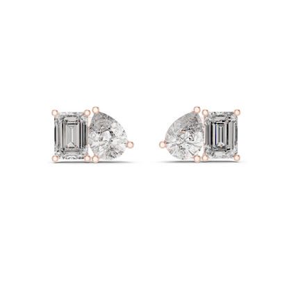 4 CT Lab Diamond Earrings for Women | VVS-VS EF Clarity | 18KT, 14KT, 10KT Gold & 925 Silver | Rose, Yellow, White Gold & Moissanite Options