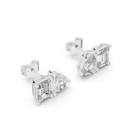 4 CT Lab Diamond Earrings for Women | VVS-VS EF Clarity | 18KT, 14KT, 10KT Gold & 925 Silver | Rose, Yellow, White Gold & Moissanite Options