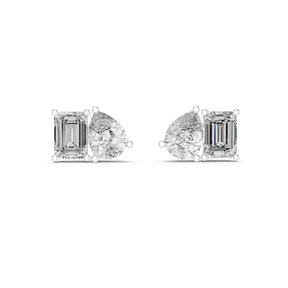 4 CT Lab Diamond Earrings for Women | VVS-VS EF Clarity | 18KT, 14KT, 10KT Gold & 925 Silver | Rose, Yellow, White Gold & Moissanite Options