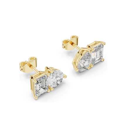 4 CT Lab Diamond Earrings for Women | VVS-VS EF Clarity | 18KT, 14KT, 10KT Gold & 925 Silver | Rose, Yellow, White Gold & Moissanite Options