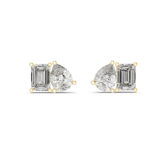 4 CT Lab Diamond Earrings for Women | VVS-VS EF Clarity | 18KT, 14KT, 10KT Gold & 925 Silver | Rose, Yellow, White Gold & Moissanite Options
