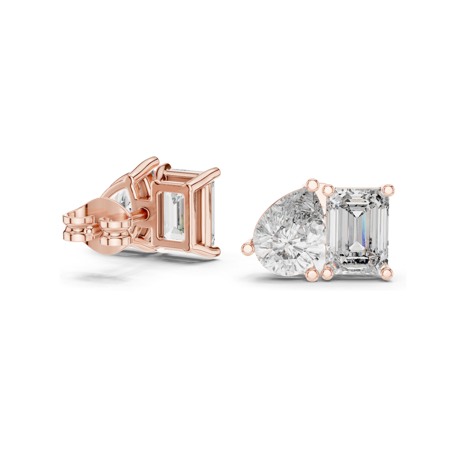 4 CT Lab Diamond Earrings for Women | VVS-VS EF Clarity | 18KT, 14KT, 10KT Gold & 925 Silver | Rose, Yellow, White Gold & Moissanite Options