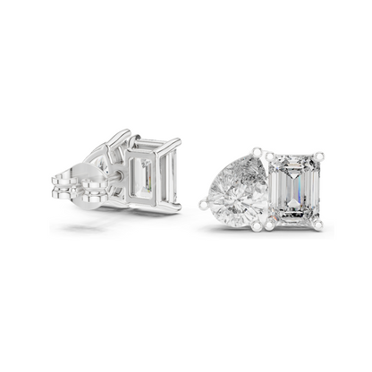 4 CT Lab Diamond Earrings for Women | VVS-VS EF Clarity | 18KT, 14KT, 10KT Gold & 925 Silver | Rose, Yellow, White Gold & Moissanite Options