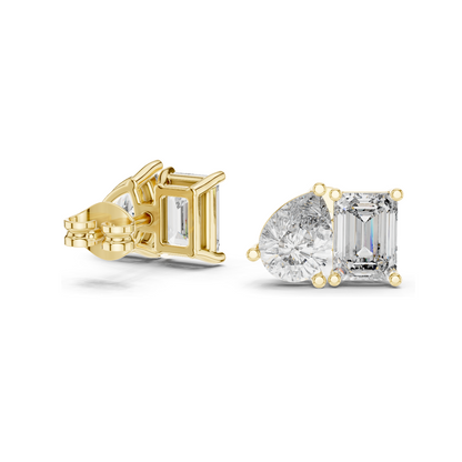 4 CT Lab Diamond Earrings for Women | VVS-VS EF Clarity | 18KT, 14KT, 10KT Gold & 925 Silver | Rose, Yellow, White Gold & Moissanite Options