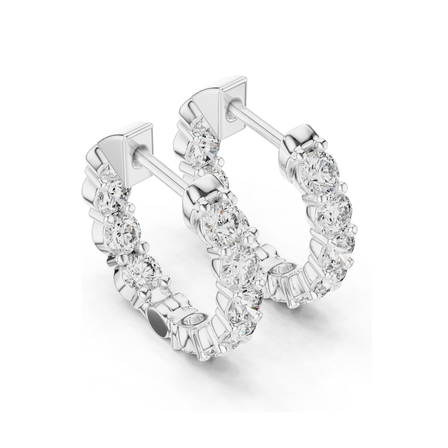 1.6 CT Lab Diamond Hoop Earrings | VVS-VS EF Clarity | 18KT, 14KT, 10KT Gold & 925 Silver | Rose, Yellow, White Gold & Moissanite Options