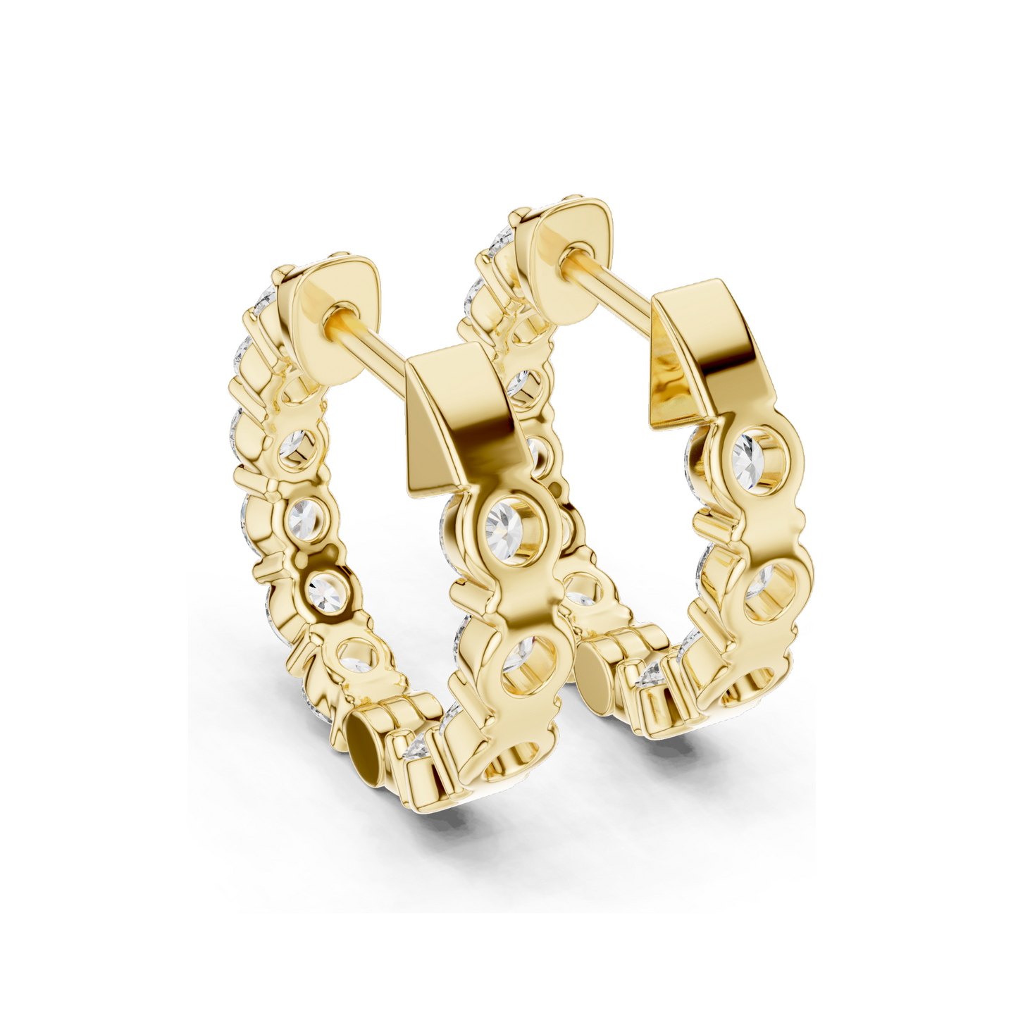 1.6 CT Lab Diamond Hoop Earrings | VVS-VS EF Clarity | 18KT, 14KT, 10KT Gold & 925 Silver | Rose, Yellow, White Gold & Moissanite Options