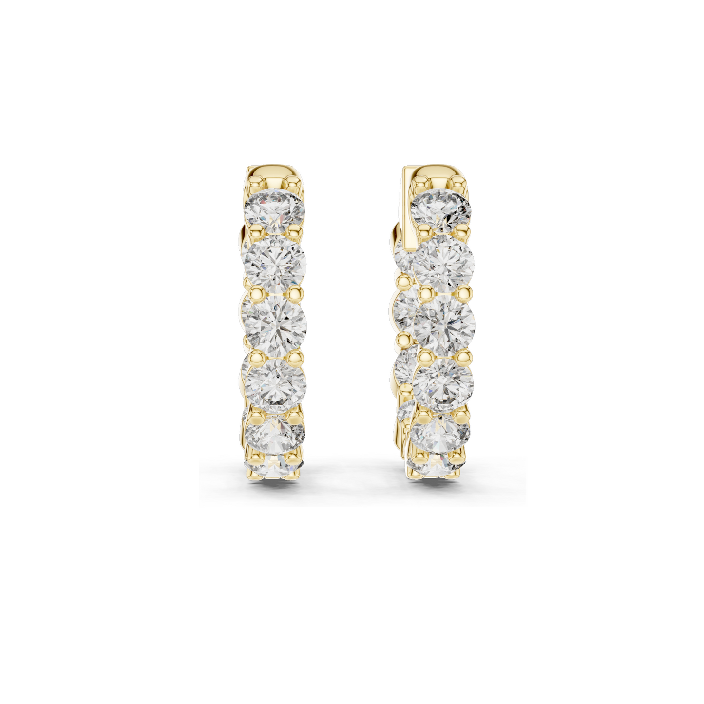 1.6 CT Lab Diamond Hoop Earrings | VVS-VS EF Clarity | 18KT, 14KT, 10KT Gold & 925 Silver | Rose, Yellow, White Gold & Moissanite Options