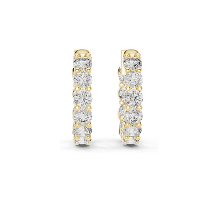 1.6 CT Lab Diamond Hoop Earrings | VVS-VS EF Clarity | 18KT, 14KT, 10KT Gold & 925 Silver | Rose, Yellow, White Gold & Moissanite Options