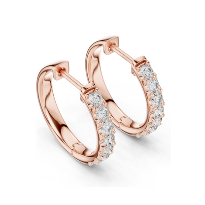 0.7 CT Lab Diamond Hoop Earrings for Women | VVS-VS EF Clarity | 18KT, 14KT, 10KT Gold & 925 Silver | Rose, Yellow, White Gold & Moissanite Options
