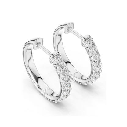 0.7 CT Lab Diamond Hoop Earrings for Women | VVS-VS EF Clarity | 18KT, 14KT, 10KT Gold & 925 Silver | Rose, Yellow, White Gold & Moissanite Options