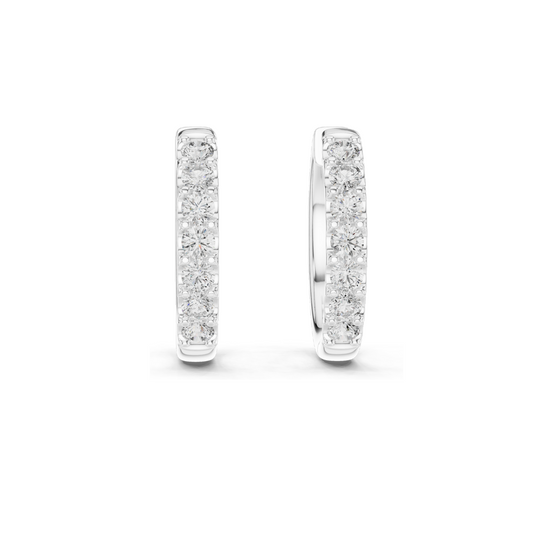 0.7 CT Lab Diamond Hoop Earrings for Women | VVS-VS EF Clarity | 18KT, 14KT, 10KT Gold & 925 Silver | Rose, Yellow, White Gold & Moissanite Options