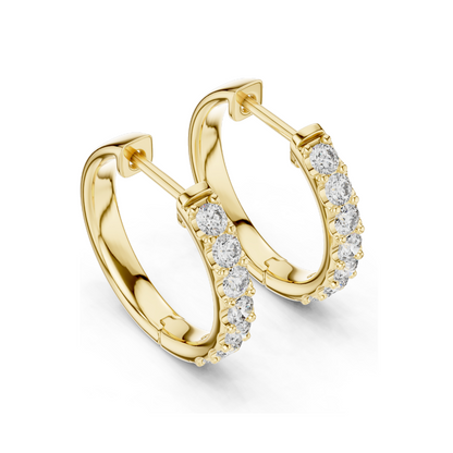 0.7 CT Lab Diamond Hoop Earrings for Women | VVS-VS EF Clarity | 18KT, 14KT, 10KT Gold & 925 Silver | Rose, Yellow, White Gold & Moissanite Options