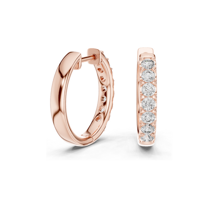 0.7 CT Lab Diamond Hoop Earrings for Women | VVS-VS EF Clarity | 18KT, 14KT, 10KT Gold & 925 Silver | Rose, Yellow, White Gold & Moissanite Options