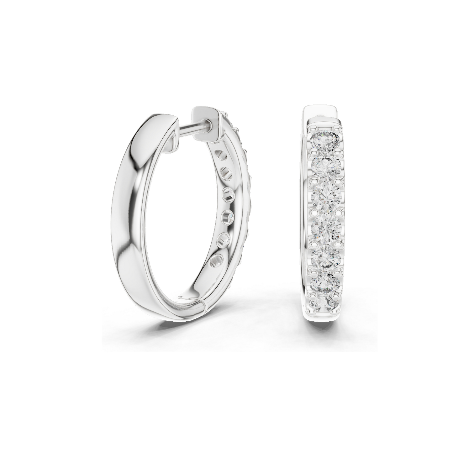 0.7 CT Lab Diamond Hoop Earrings for Women | VVS-VS EF Clarity | 18KT, 14KT, 10KT Gold & 925 Silver | Rose, Yellow, White Gold & Moissanite Options