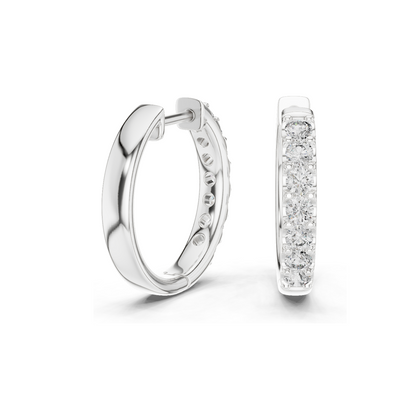 0.7 CT Lab Diamond Hoop Earrings for Women | VVS-VS EF Clarity | 18KT, 14KT, 10KT Gold & 925 Silver | Rose, Yellow, White Gold & Moissanite Options