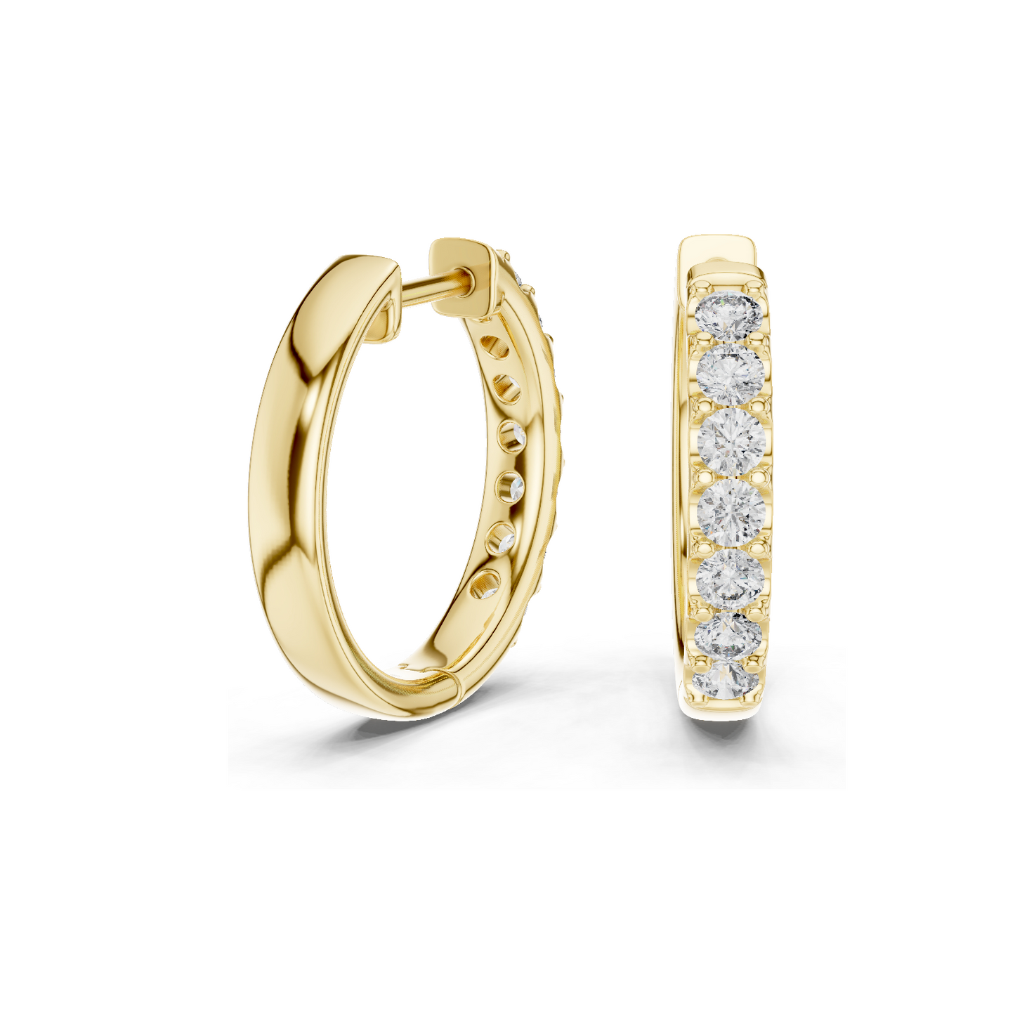 0.7 CT Lab Diamond Hoop Earrings for Women | VVS-VS EF Clarity | 18KT, 14KT, 10KT Gold & 925 Silver | Rose, Yellow, White Gold & Moissanite Options