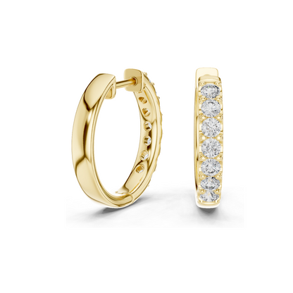 0.7 CT Lab Diamond Hoop Earrings for Women | VVS-VS EF Clarity | 18KT, 14KT, 10KT Gold & 925 Silver | Rose, Yellow, White Gold & Moissanite Options