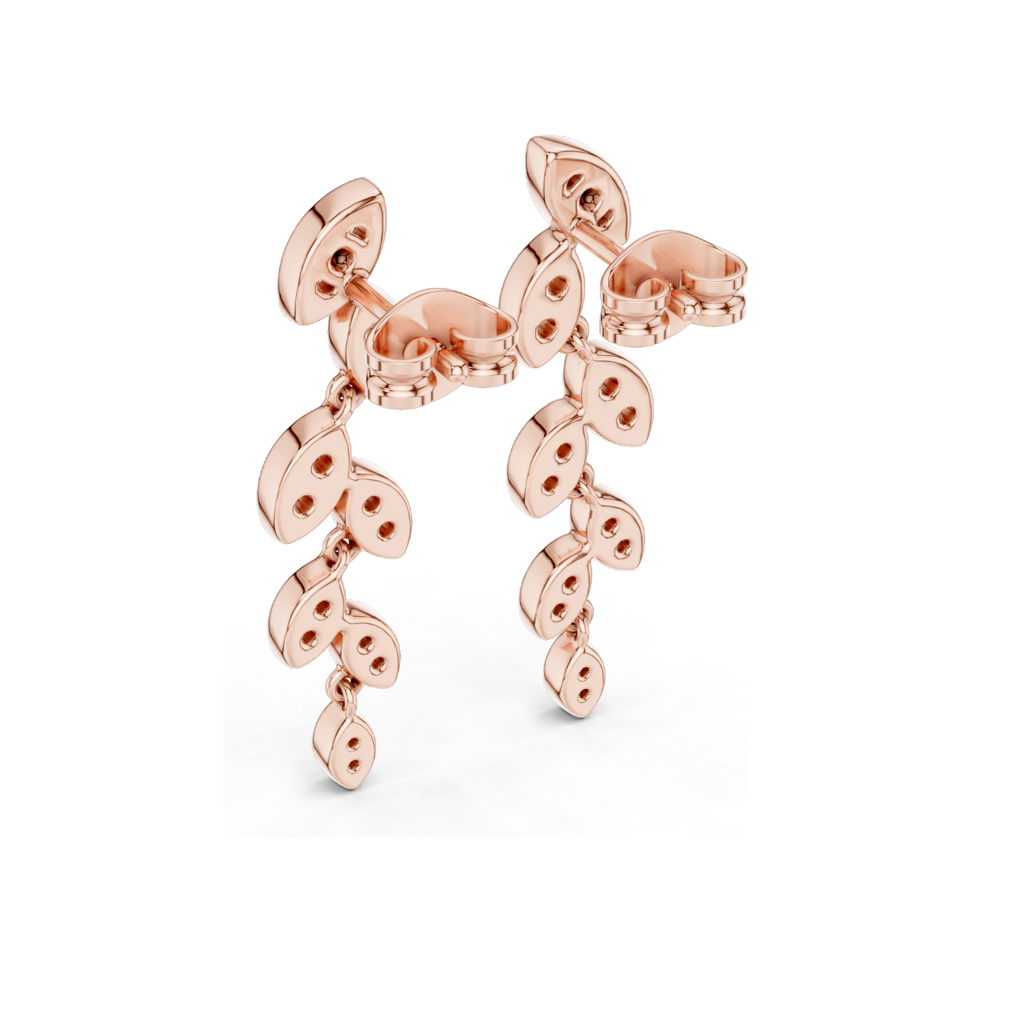 0.448 CT Lab-Grown Diamond Leaf Design Earrings | VVS-VS EF Clarity | 18KT, 14KT, 10KT Gold & 925 Silver | Moissanite & Ethical Jewelry