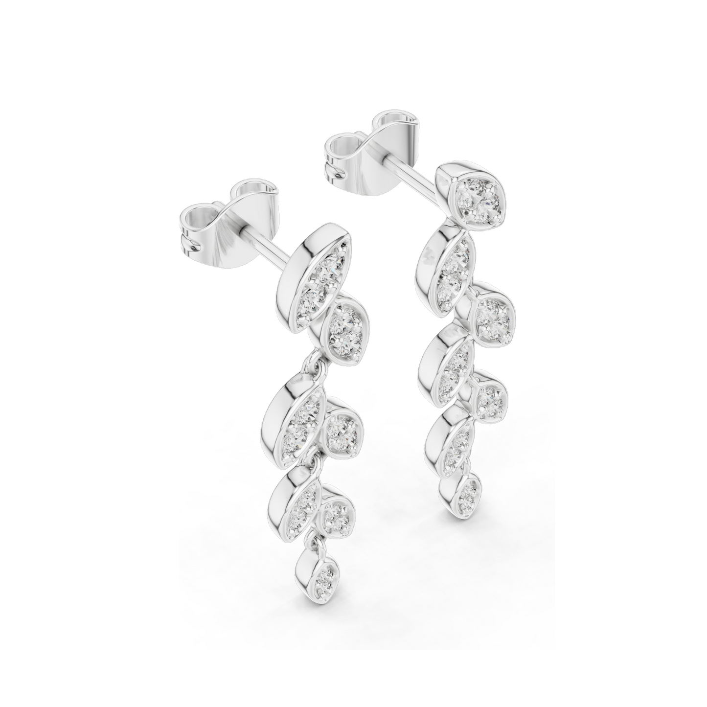 0.448 CT Lab-Grown Diamond Leaf Design Earrings | VVS-VS EF Clarity | 18KT, 14KT, 10KT Gold & 925 Silver | Moissanite & Ethical Jewelry