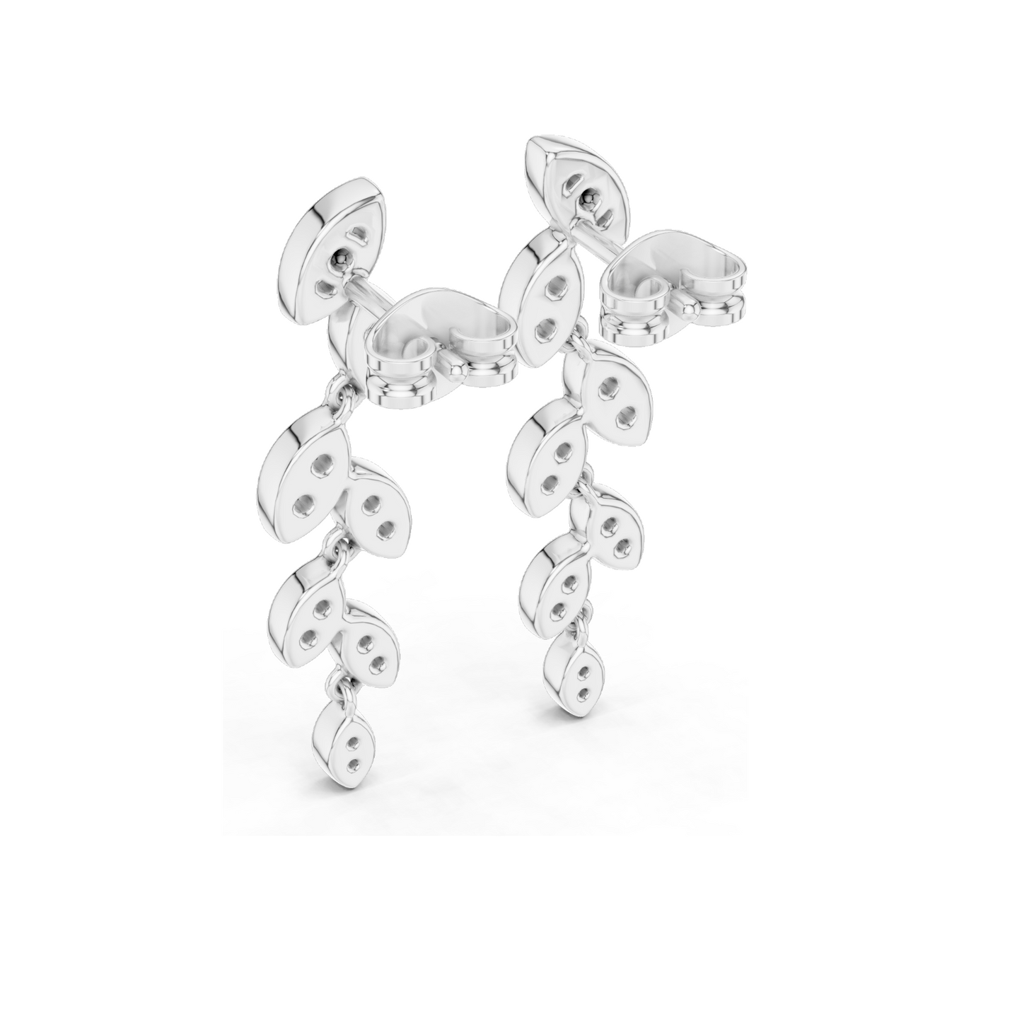 0.448 CT Lab-Grown Diamond Leaf Design Earrings | VVS-VS EF Clarity | 18KT, 14KT, 10KT Gold & 925 Silver | Moissanite & Ethical Jewelry