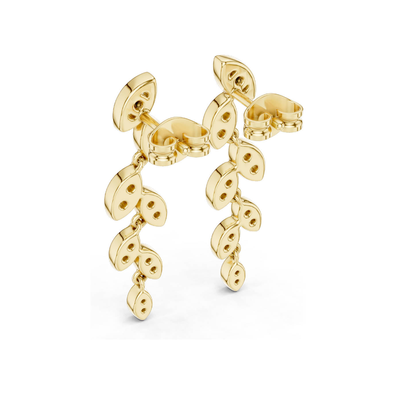 0.448 CT Lab-Grown Diamond Leaf Design Earrings | VVS-VS EF Clarity | 18KT, 14KT, 10KT Gold & 925 Silver | Moissanite & Ethical Jewelry