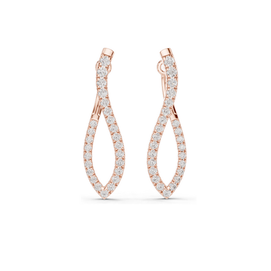 0.788 CT Lab Diamond Earrings for Women | VVS-VS EF Clarity | 18KT, 14KT, 10KT Gold & 925 Silver | Rose, Yellow, White Gold & Moissanite Options