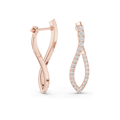 0.788 CT Lab Diamond Earrings for Women | VVS-VS EF Clarity | 18KT, 14KT, 10KT Gold & 925 Silver | Rose, Yellow, White Gold & Moissanite Options