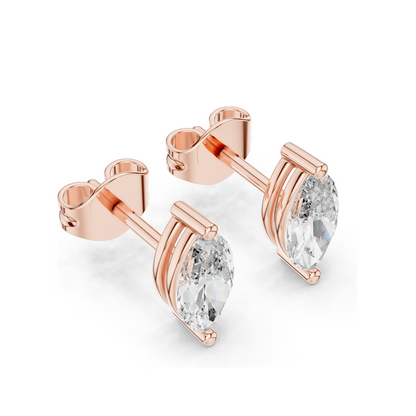 0.1 CT Lab Diamond Marquise Earrings | VVS-VS EF Clarity | 18KT, 14KT, 10KT Gold & 925 Silver | Rose, Yellow, White Gold & Moissanite Options